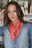 Western Bandana Triangle Silk Neckerchief Red